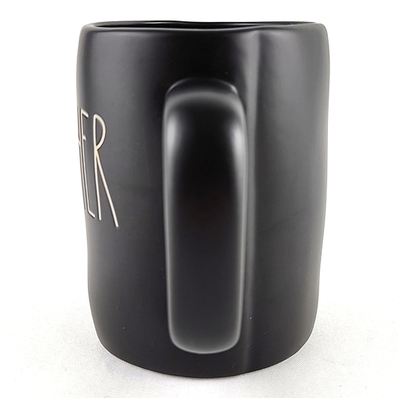 ⭐️2/ $50⭐️Rae Dunn  Artisan Flat Black Ceramic Mug White Large Letters TEACHER - Picture 2 of 10